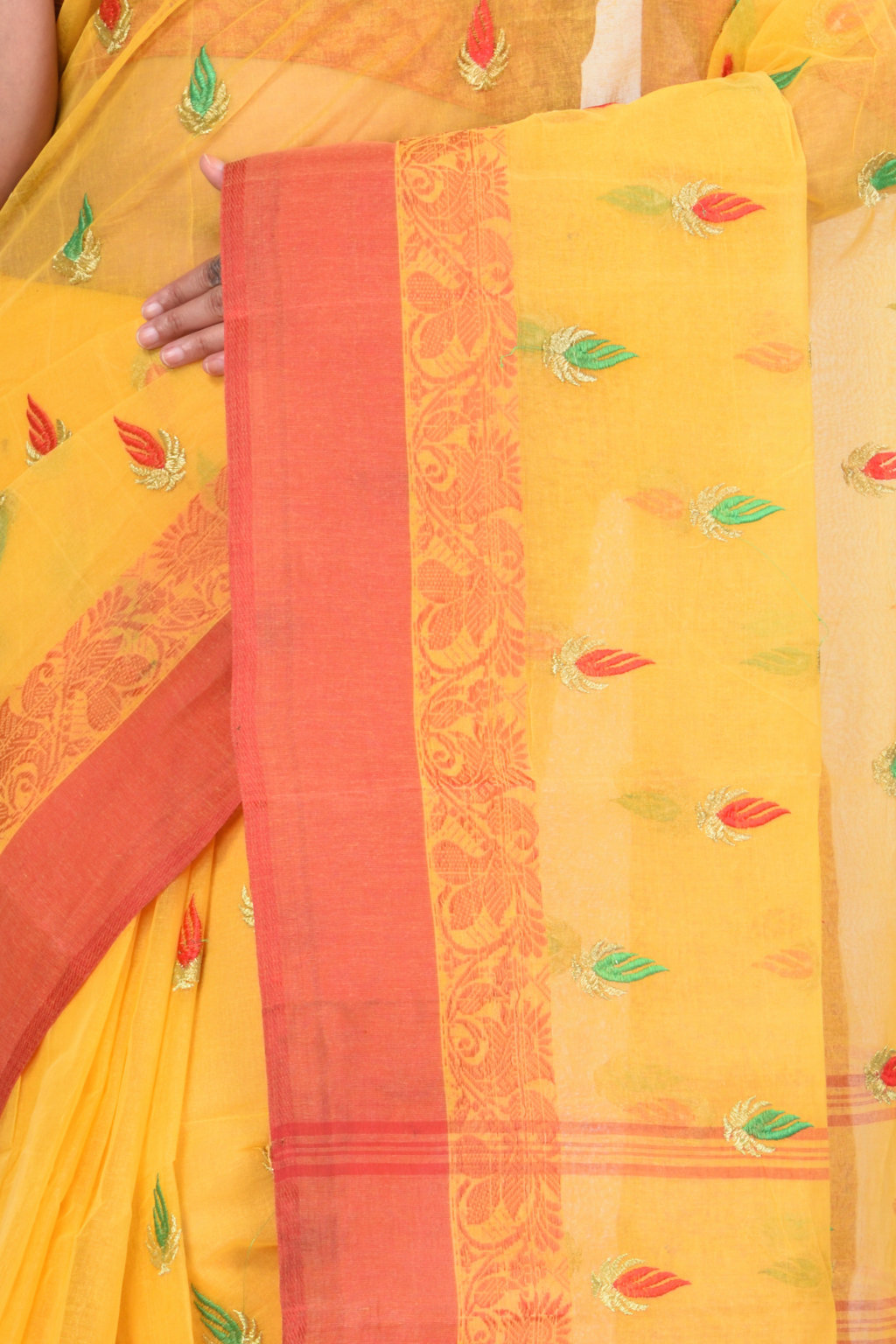 Yellow Pure Cotton Dip_Embro Tant Embroidery (659)